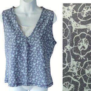 Sonoma V-neck Sleeveless Pattern Tank Sz L